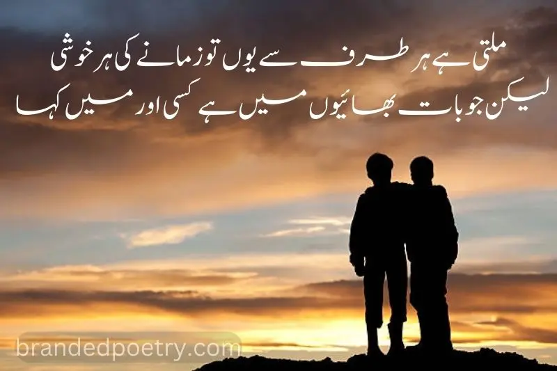 2 lines brother love poetry in urdu