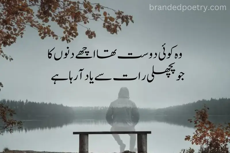 2 lines poetry in urdu about transparent man who miss his friend