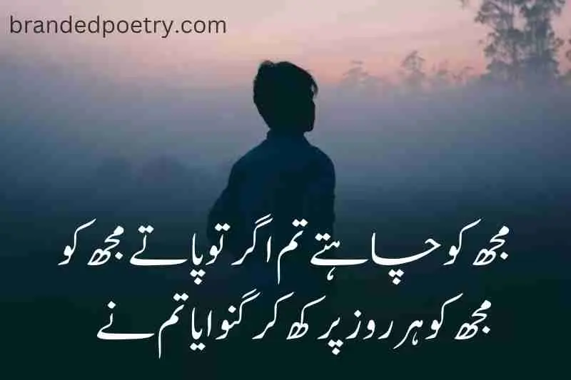 2 lines urdu poetry about sad boy