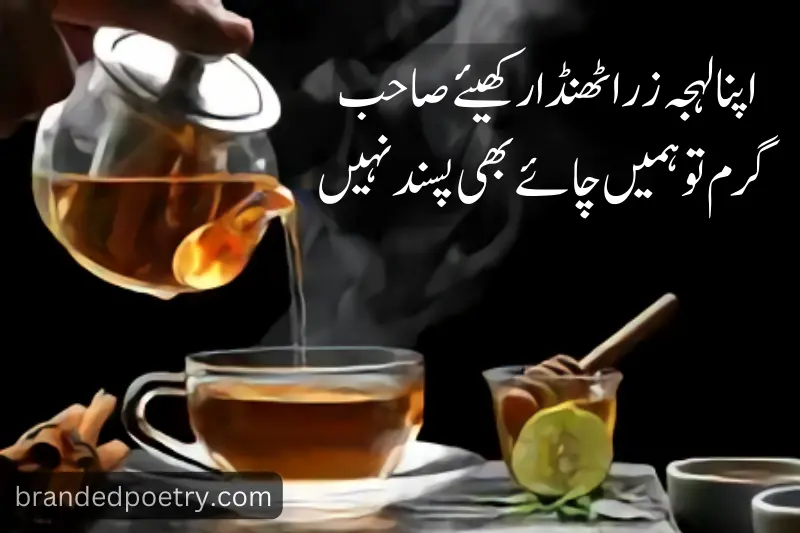 attitude poetry about tea in urdu