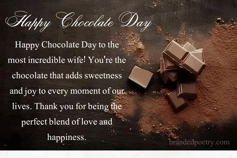 chocolate day quotes for wife in english