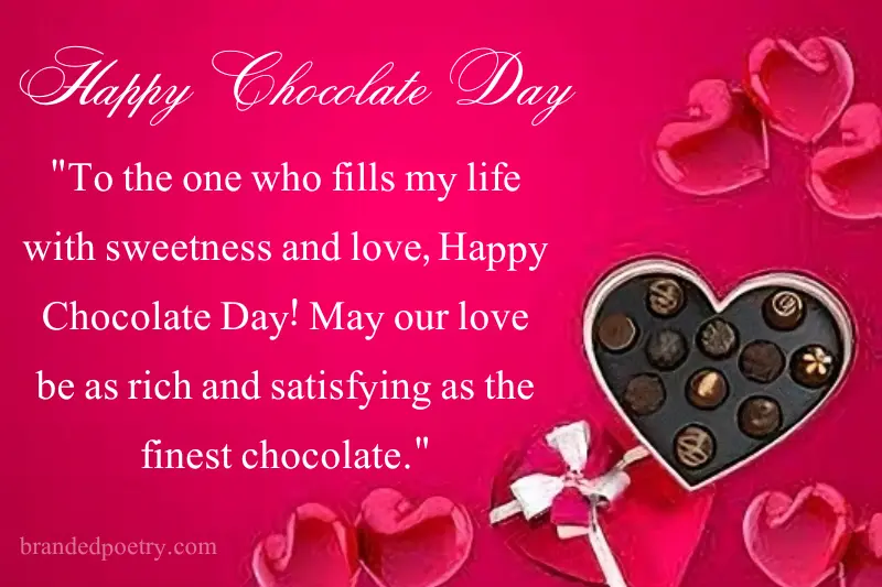 chocolate day wishing card for lovers