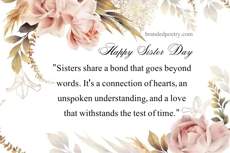 emotional sister day quote in english