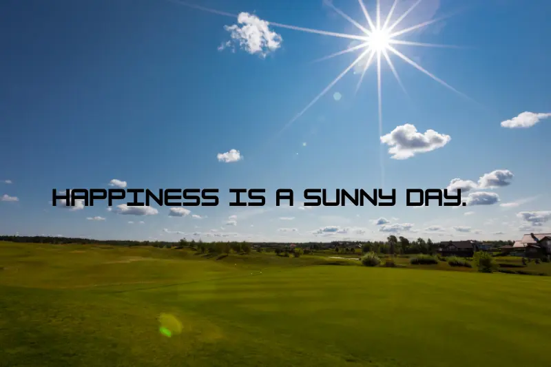 happiness is a sunny day