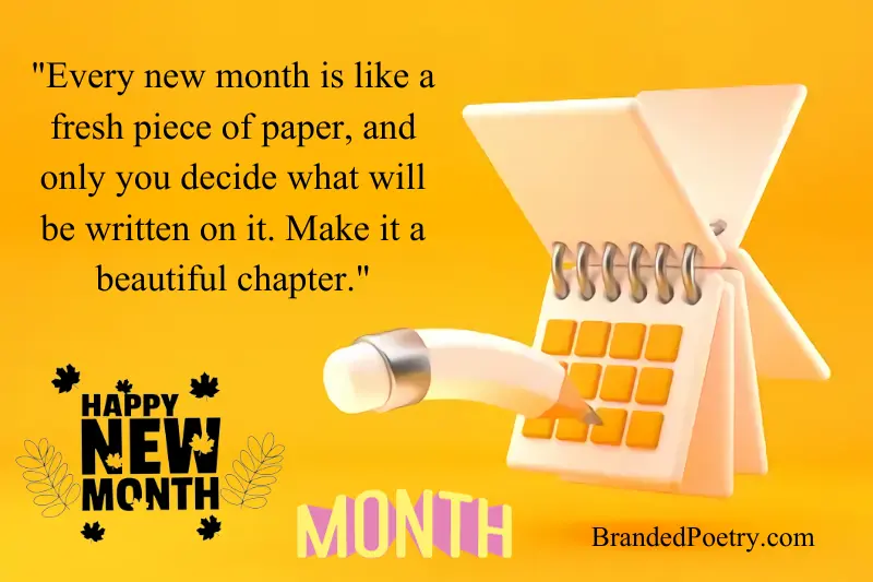 happy new month quote card