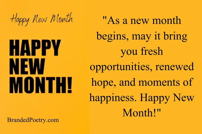 happy new month sms message