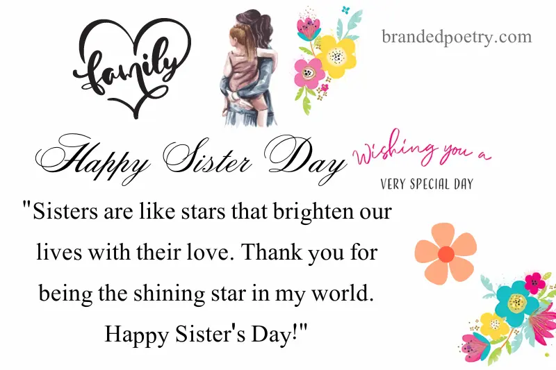 happy sister day card to express love with sister