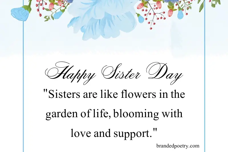 happy sister day quote in english