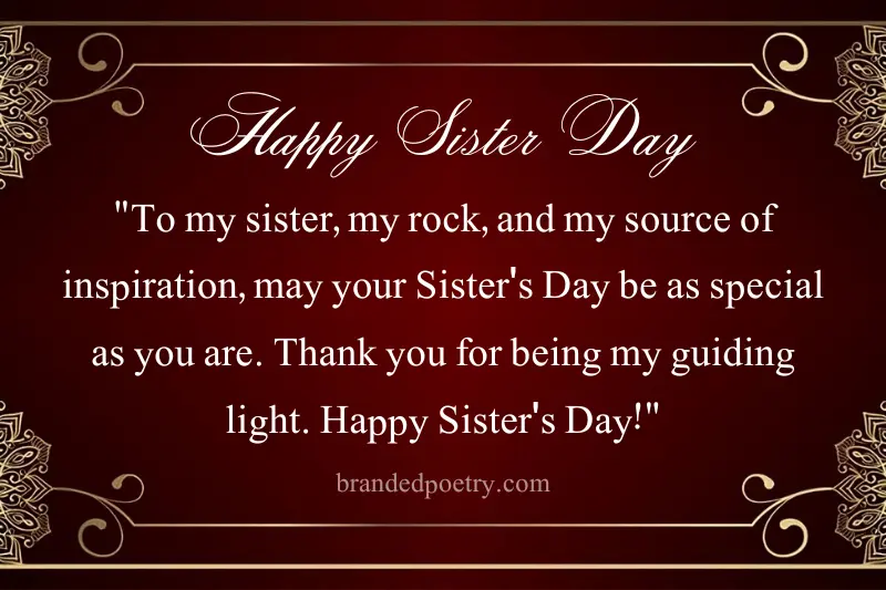 happy sisters day wishing card