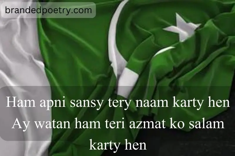 love poetry in roman english on pakistani flag
