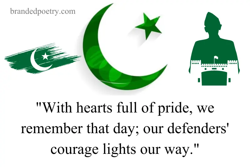pakistan defence day wishing card in english