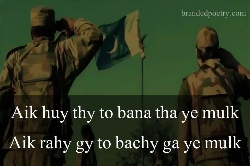 quote in roman english about army soliders salute pakistan flag