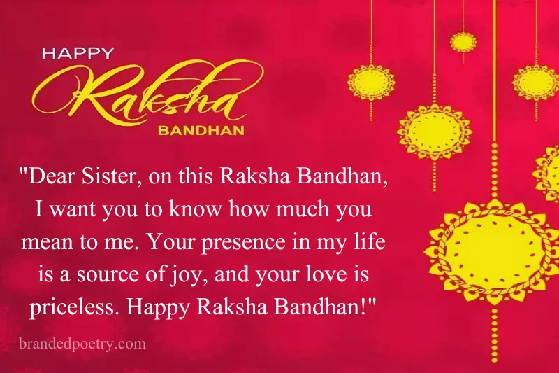 raksha bandhan wish for sister in english