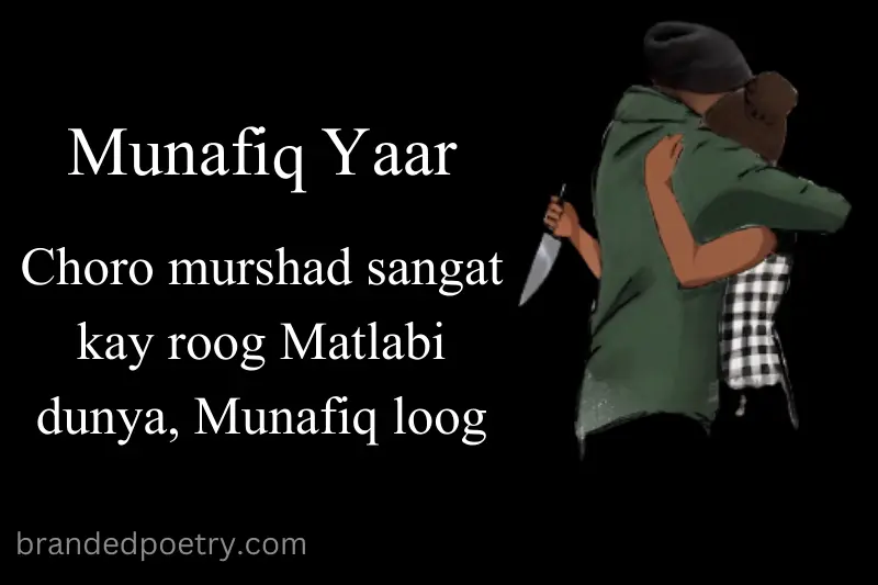 roman english poetry about munafiq friend