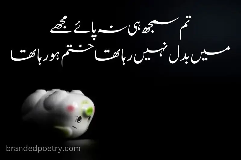 sad 2 line poetry in urdu with sad worm