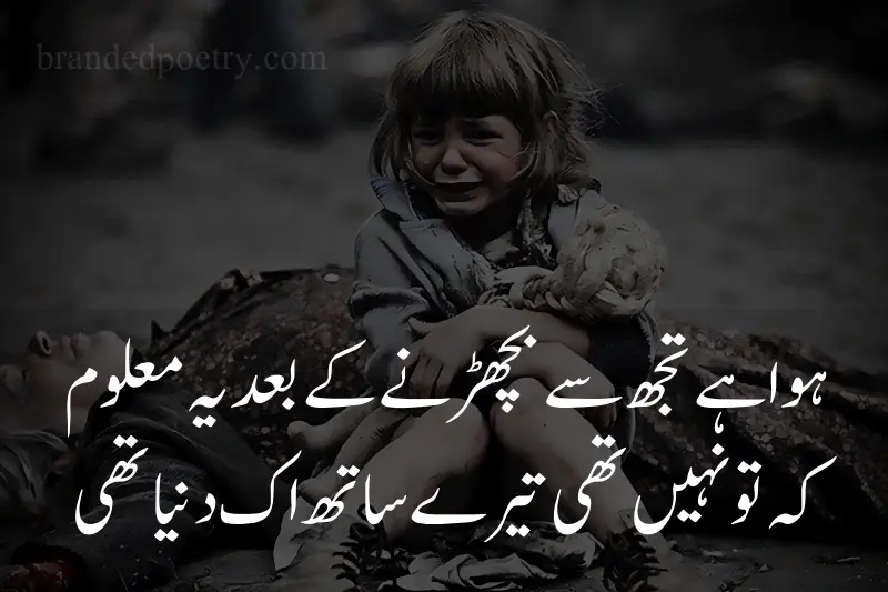 sad urdu poetry about sad daughter who cry on her mother death