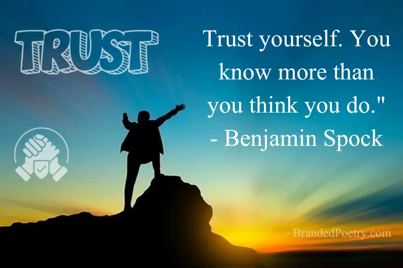 self trust inspirational quote in english