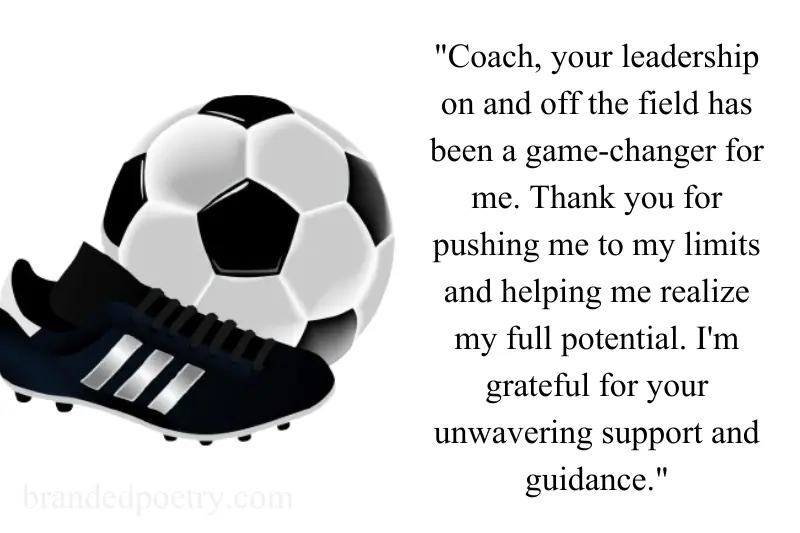 thank you message to coach from player
