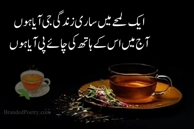 two line poetry about tea in urdu