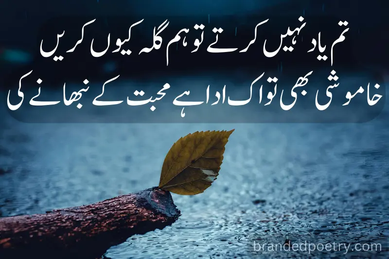 two line yaad poetry in urdu