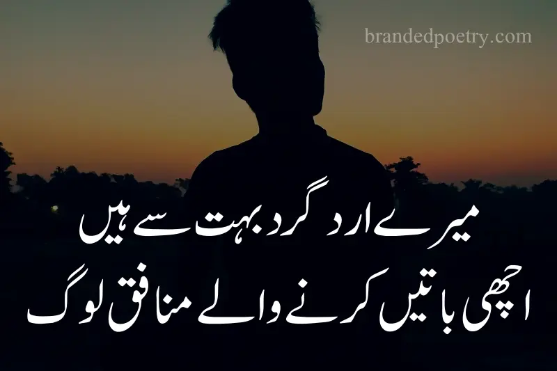 urdu poetry about boy who sad for hypocrite friends