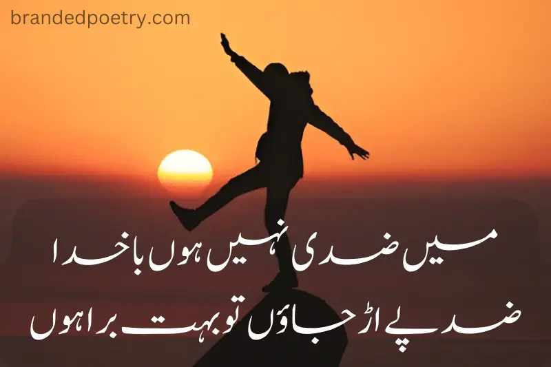 ziddi poetry about attitude boy in urdu